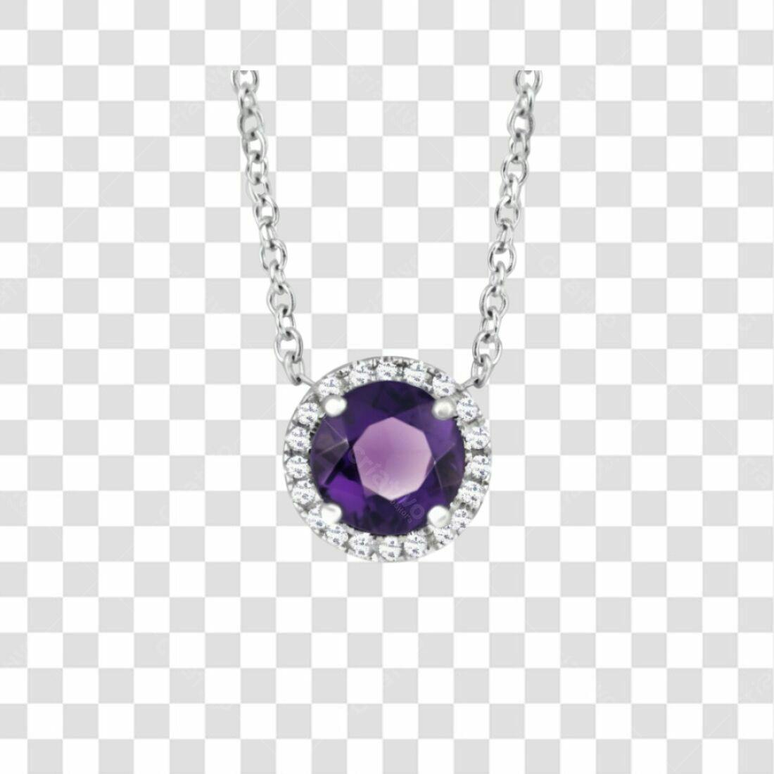 Icone de colar com ametista PNG com fundo transparente