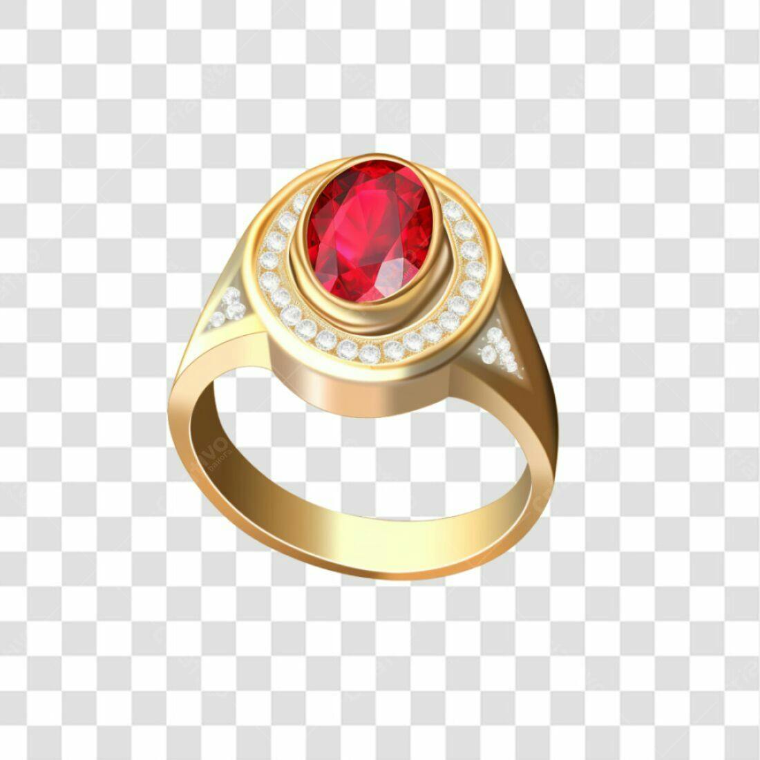Anel Rubi e Diamantes PNG com fundo transparente