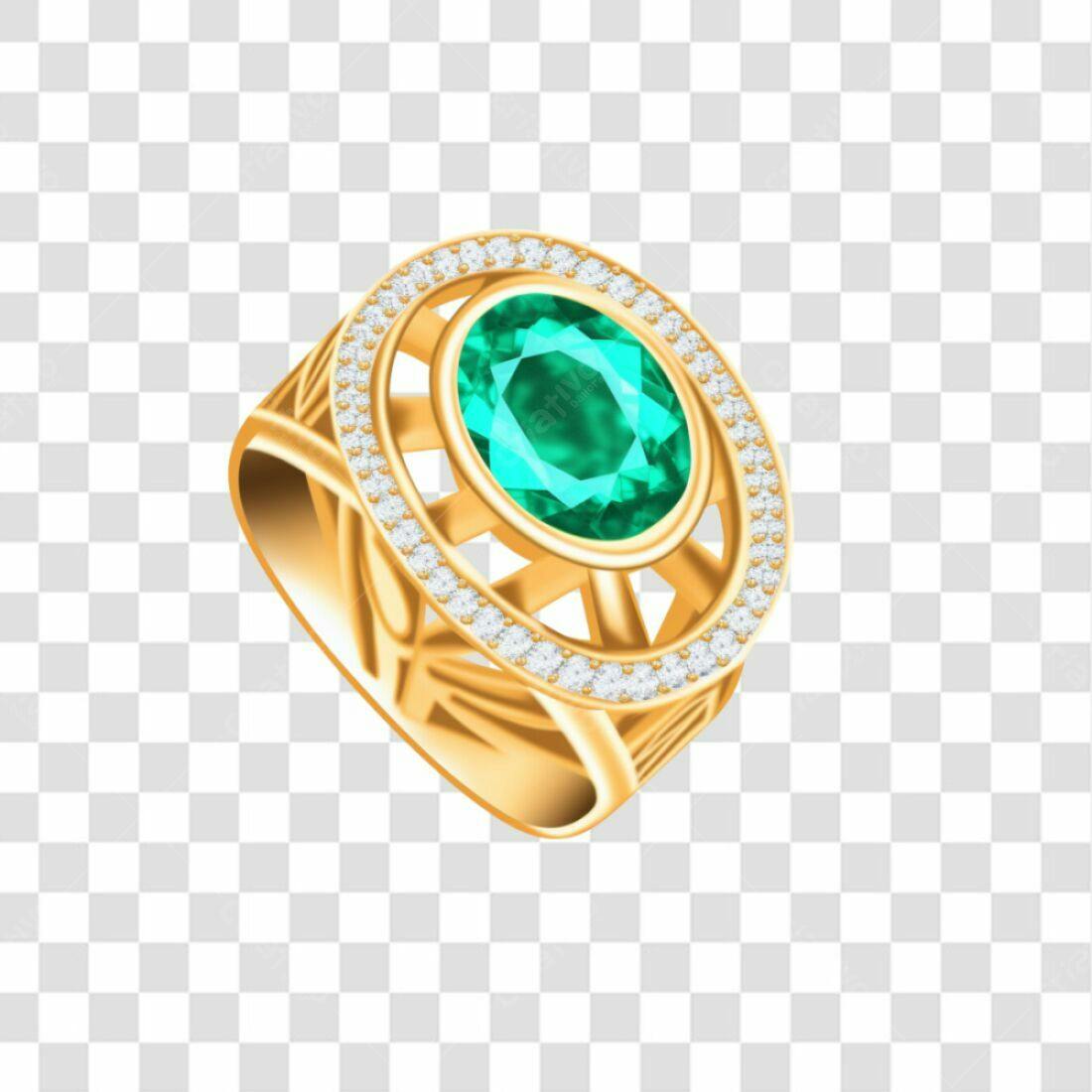 Icone Anel Esmeralda Ouro PNG com fundo transparente