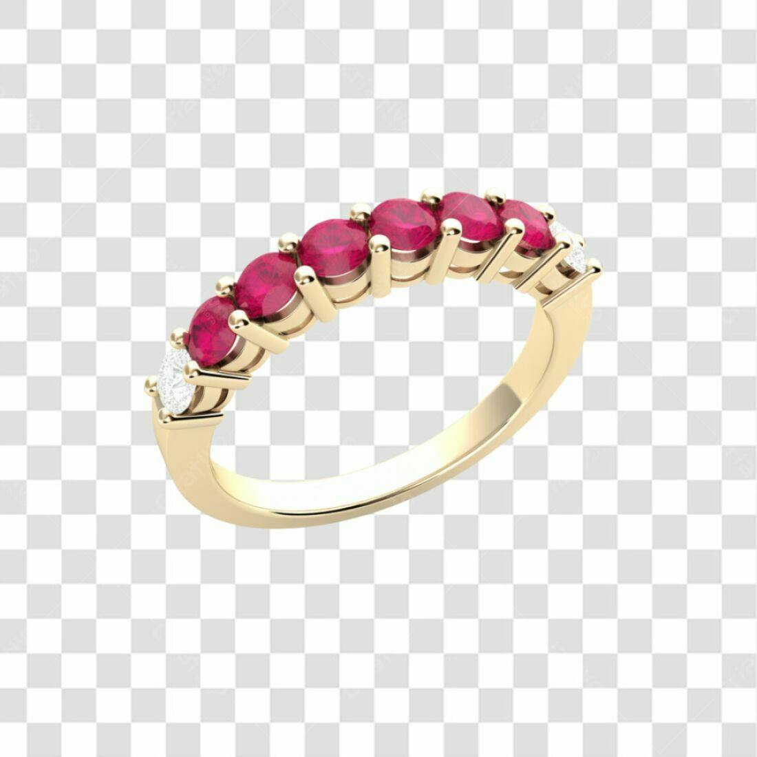 Anel Rubis e Diamantes PNG com fundo transparente