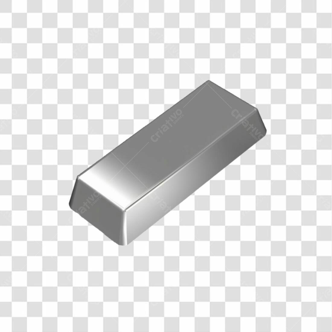 Icone Barra de Metal Prata PNG com fundo transparente