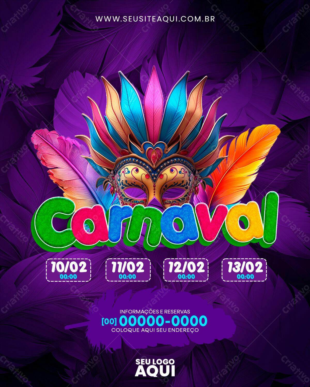 Flyer para Carnaval PSD Editável