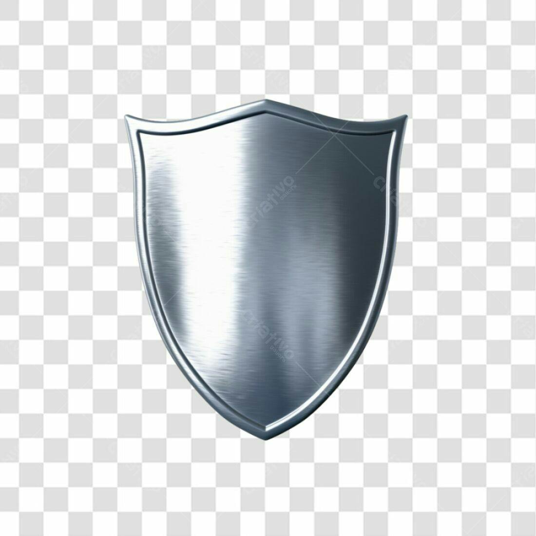 Escudo metálico PNG com fundo transparente