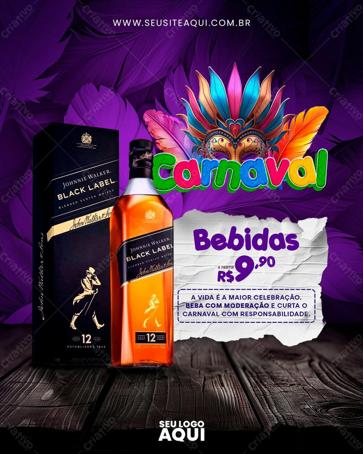 Flyer para Carnaval PSD Editável