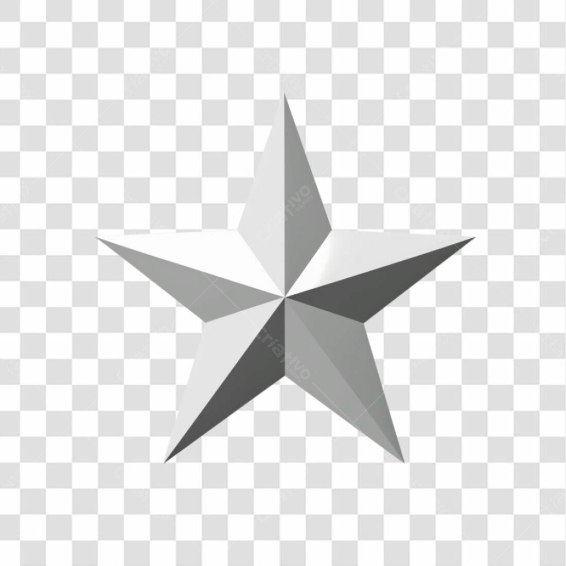 Icone Estrela Prata PNG com fundo transparente