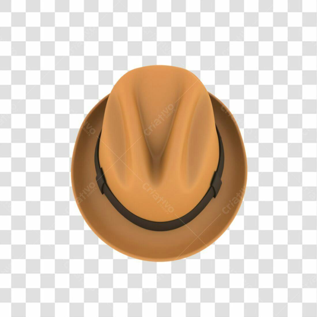 Icone Fedora Marrom PNG com fundo transparente