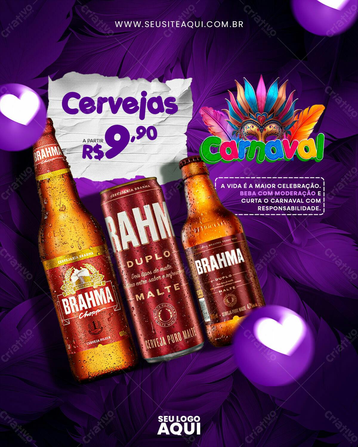 Flyer Carnaval Cerveja Brahma PSD Editável
