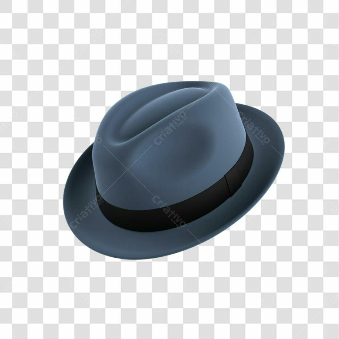 Icone Fedora Azul Marinho PNG com fundo transparente