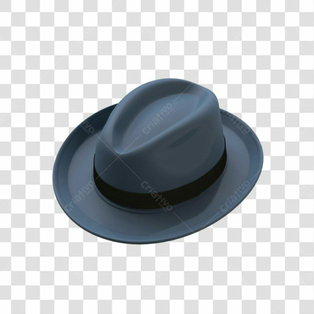 Icone Fedora Cinza PNG com fundo transparente