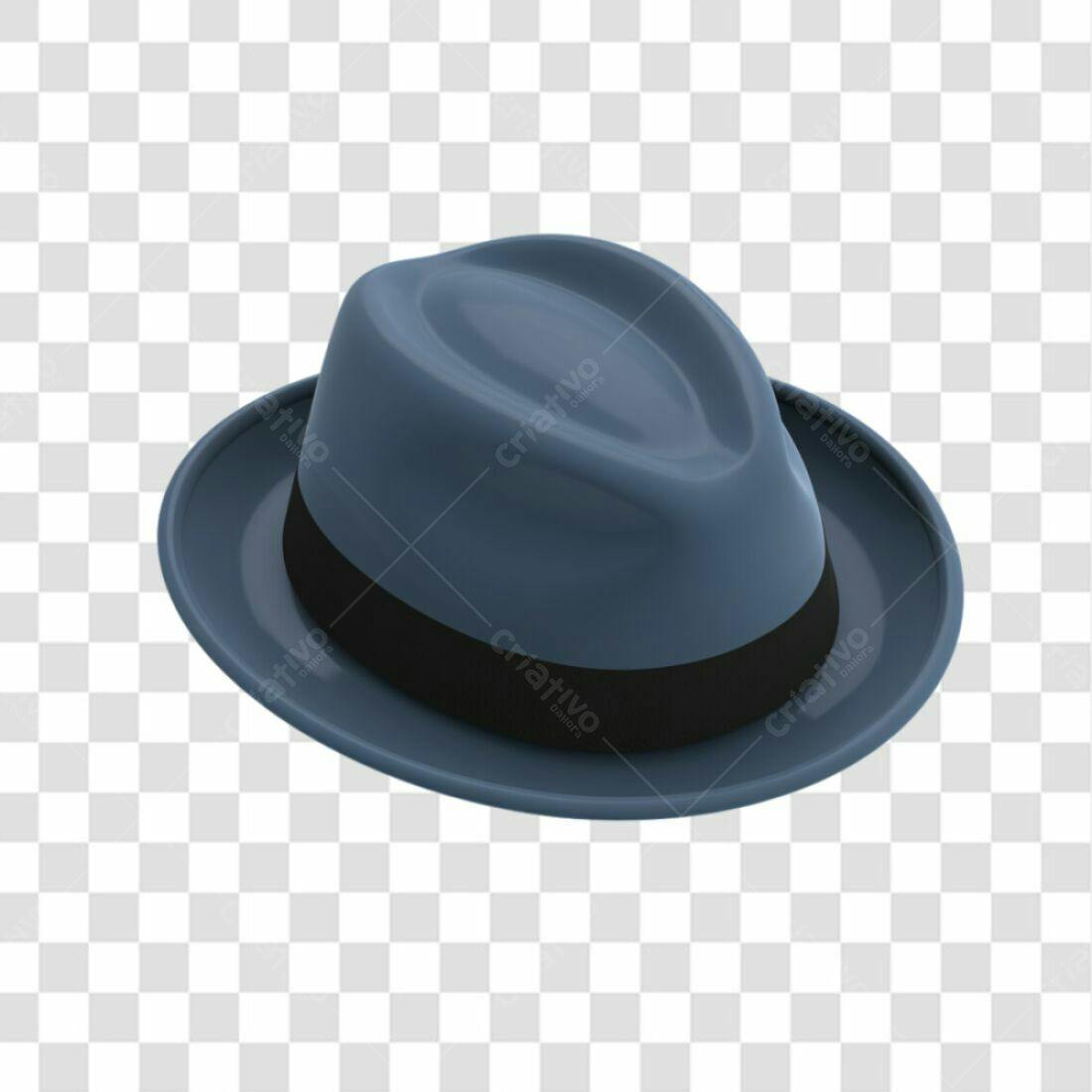 Icone Fedora Azul Marinho PNG com fundo transparente