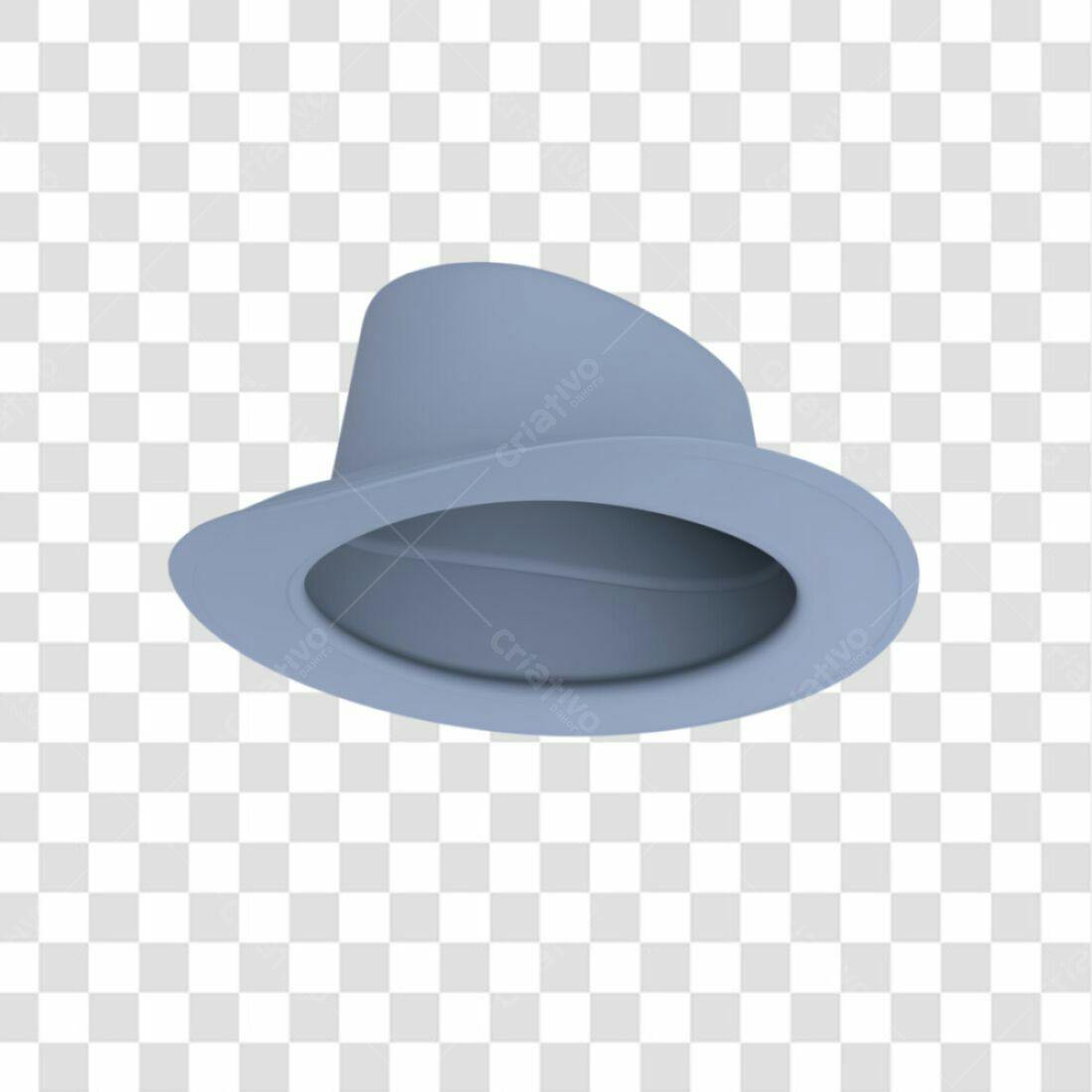 Icone Chapéu Fedora Azul PNG com fundo transparente
