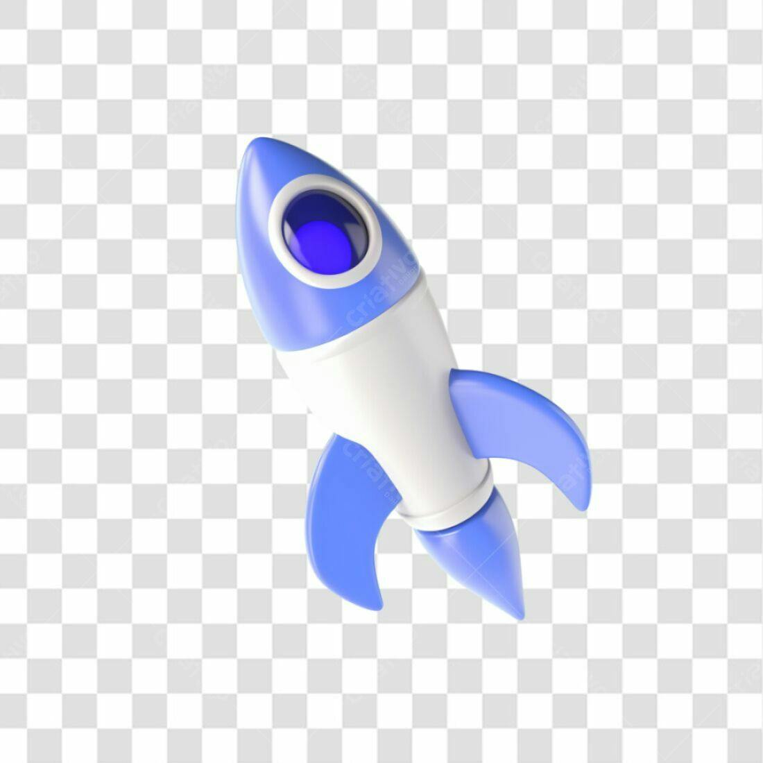 Ícone Foguete Azul PNG com fundo transparente