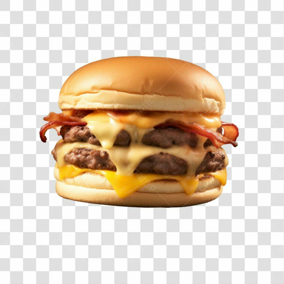 Icone Hambúrguer Duplo Bacon PNG com fundo transparente