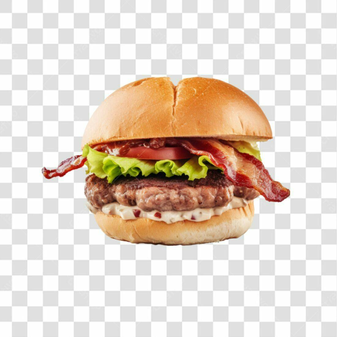 Imagem PNG de Hambúrguer com Bacon fundo transparente