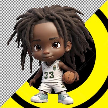 Jogador de basquete 3d dreadlock, disney