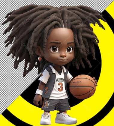 Jogador de basquete 3d , dreadlock, pixar