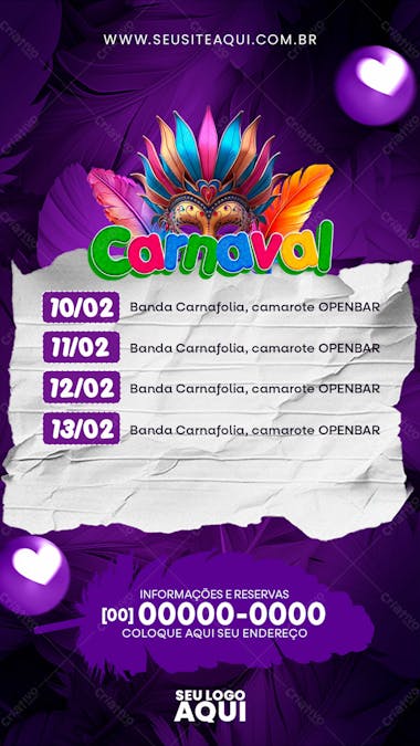 Story | carnaval | carnival | festa | psd editável