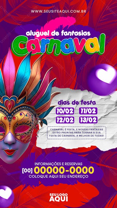 Story | carnaval | carnival | festa | psd editável