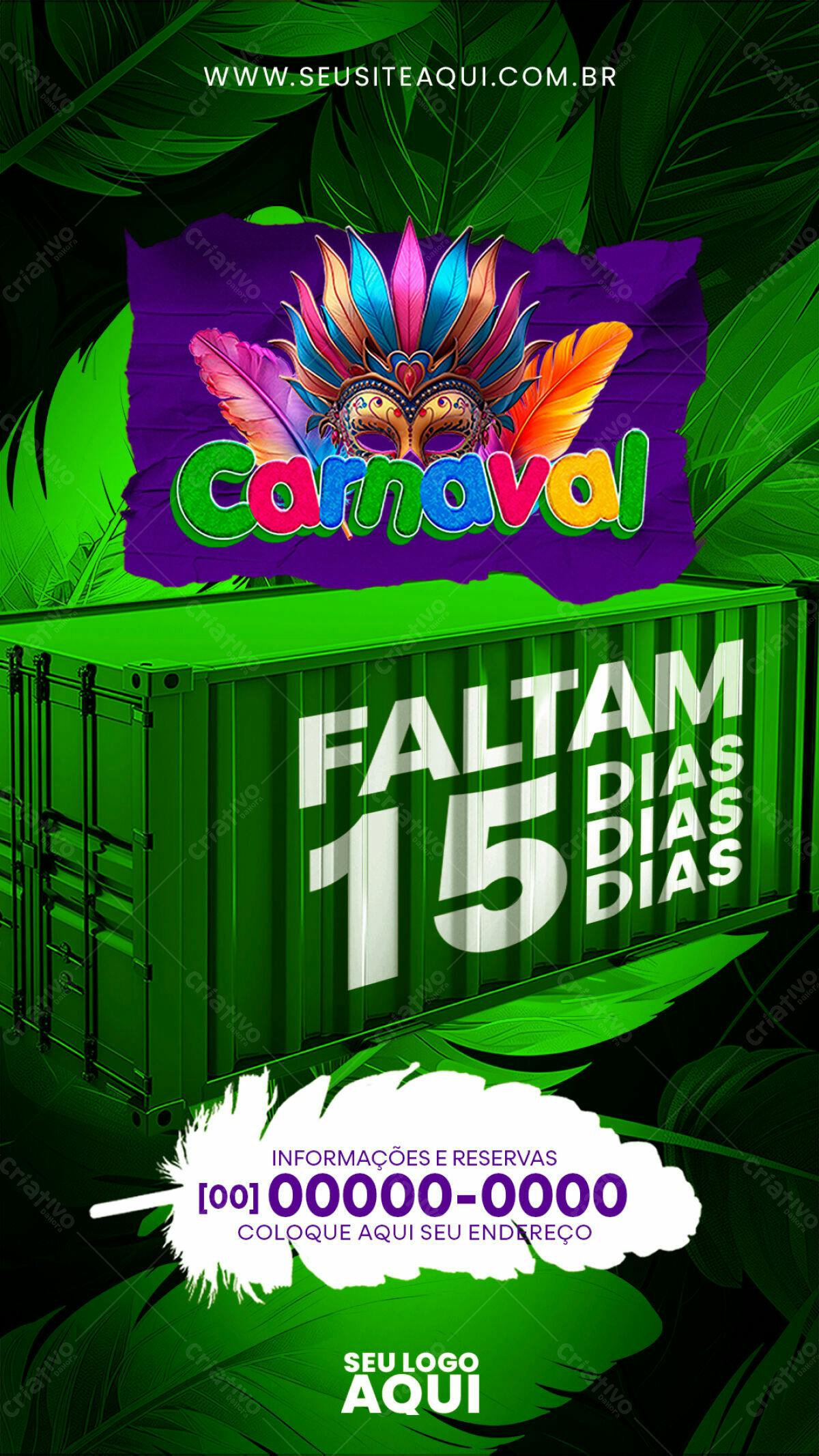 Flyer para Carnaval PSD Editável