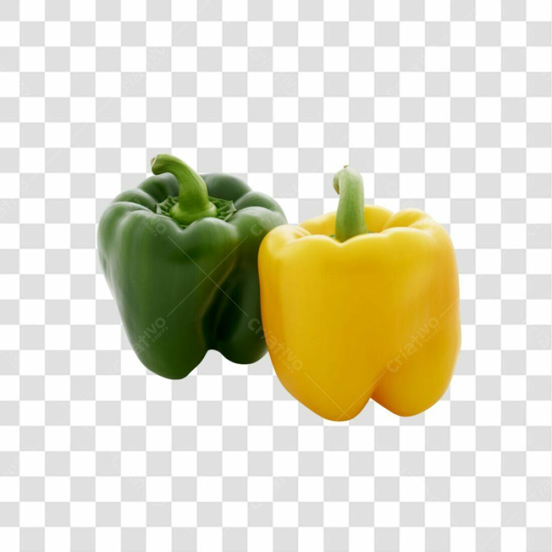 Icone Pimentões Verde e Amarelo PNG com fundo transparente