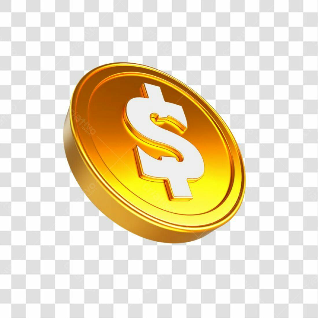 Icone Moeda Dolar PNG com fundo transparente
