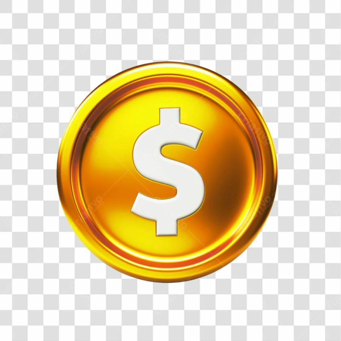 Ícone Moeda Dolar PNG com fundo transparente