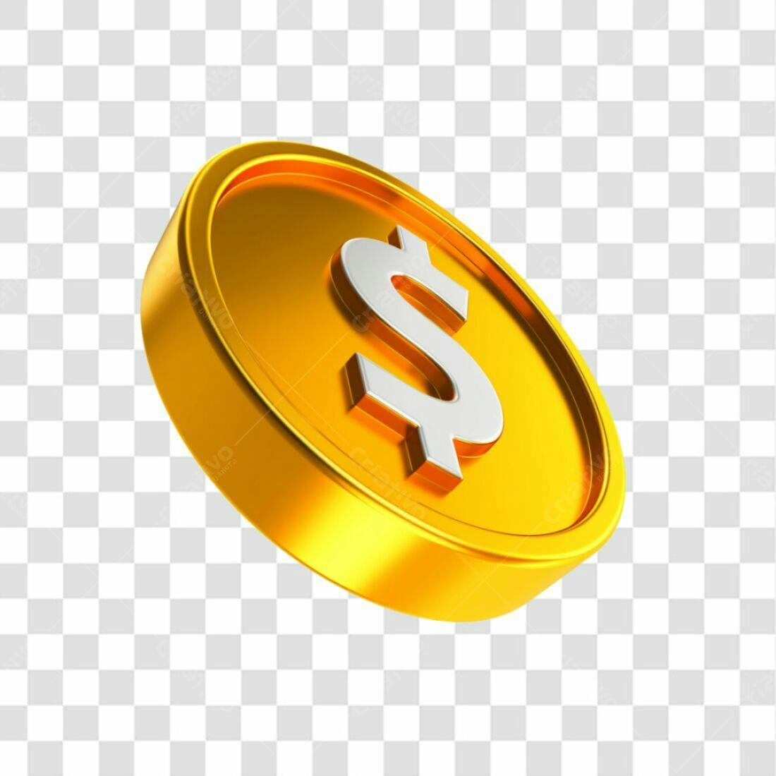 Icone moeda Dólar PNG com fundo transparente
