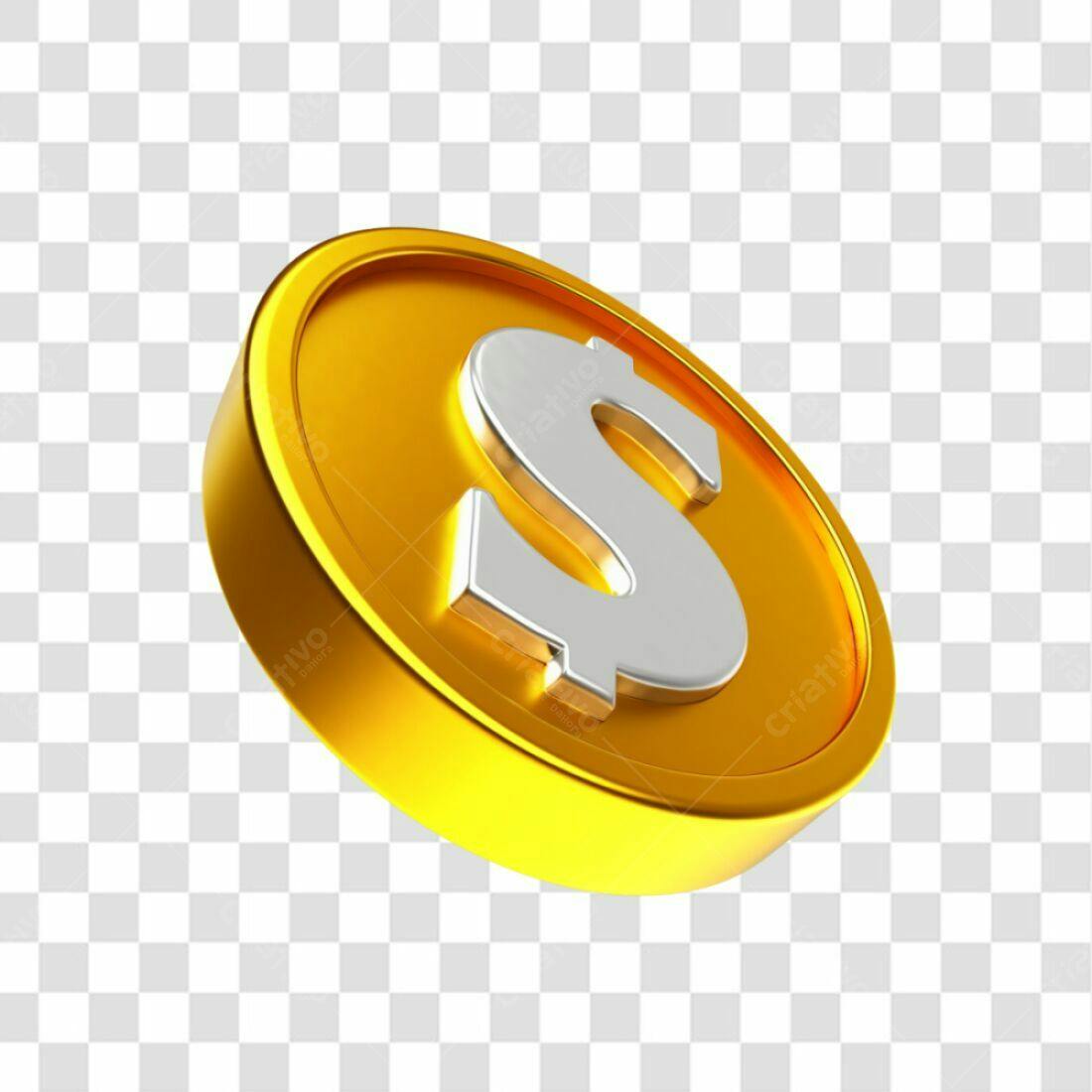 Ícone moeda Dólar PNG com fundo transparente