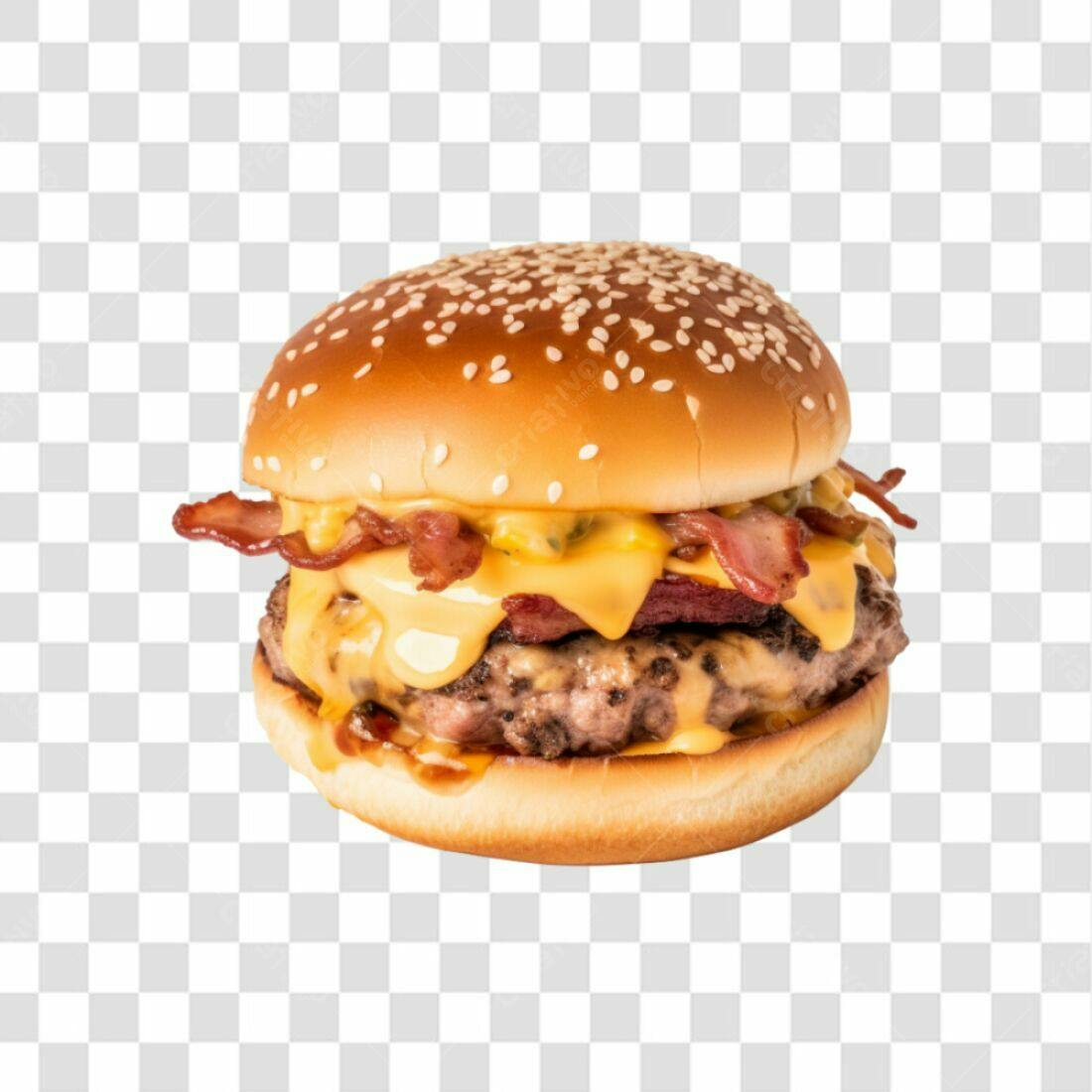 Icone Hambúrguer Bacon Queijo PNG com fundo transparente