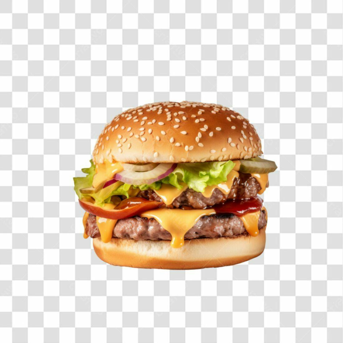 Imagem Hamburguer Duplo PNG com fundo transparente