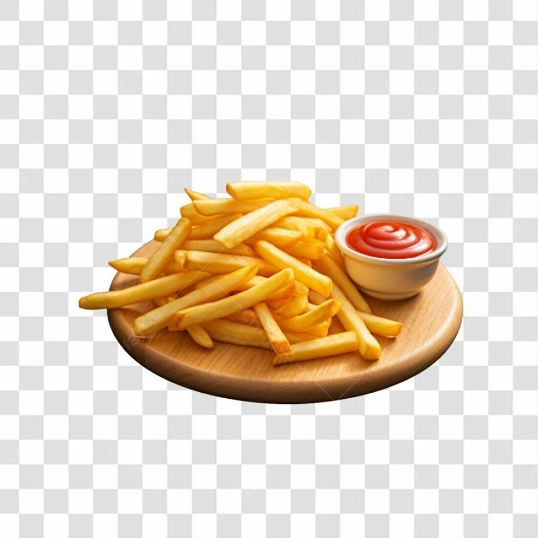 Imagem Batata Frita com Ketchup PNG com fundo transparente