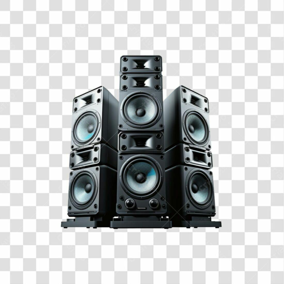Icone Sistema de Som Preto PNG com fundo transparente