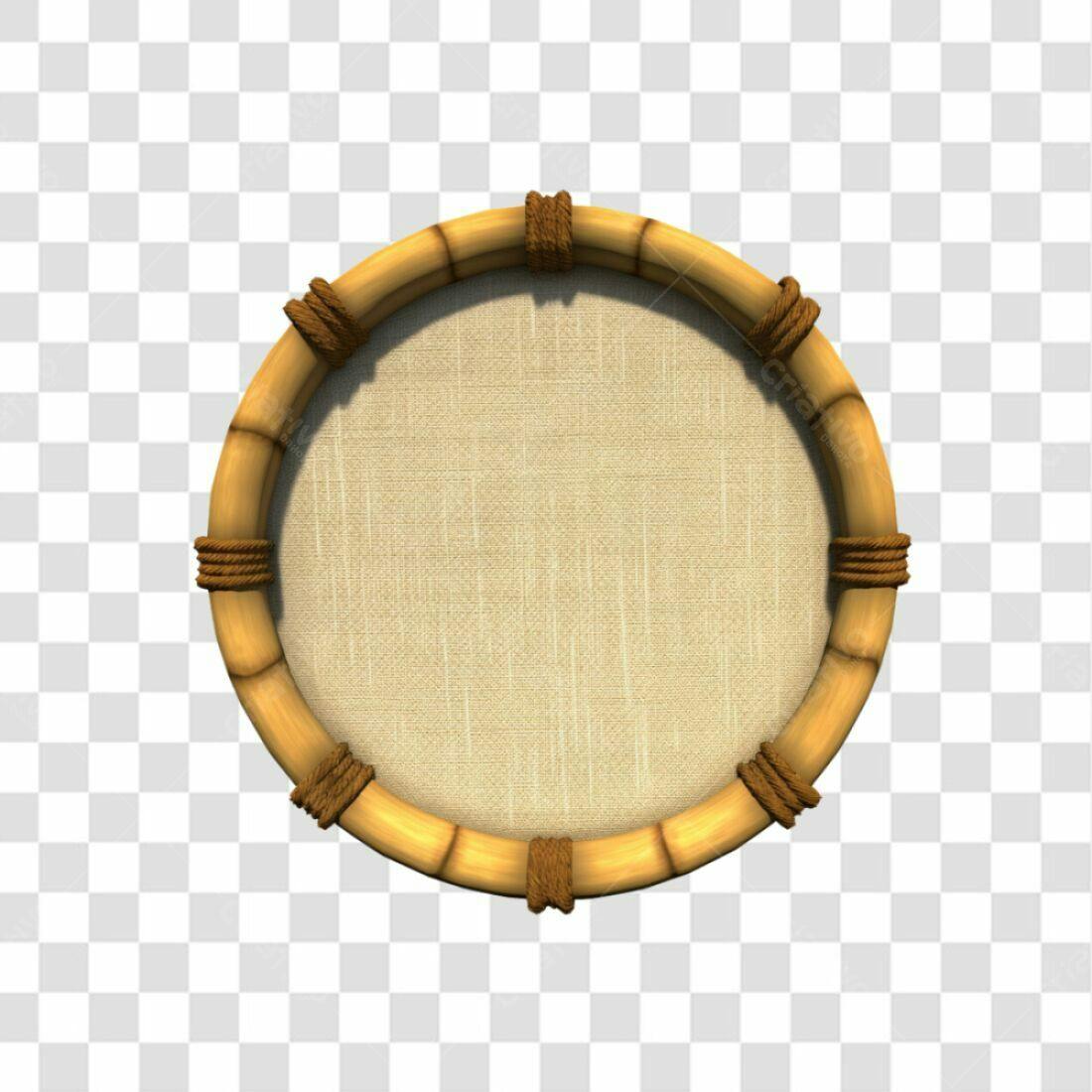 Moldura Circular em Bambu PNG com fundo transparente