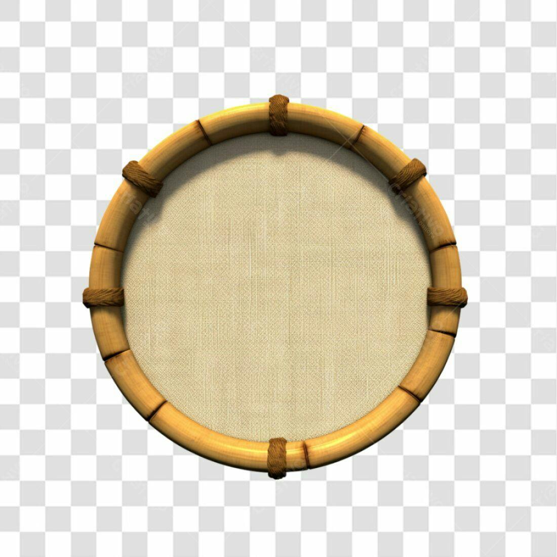 Moldura redonda bambu PNG com fundo transparente