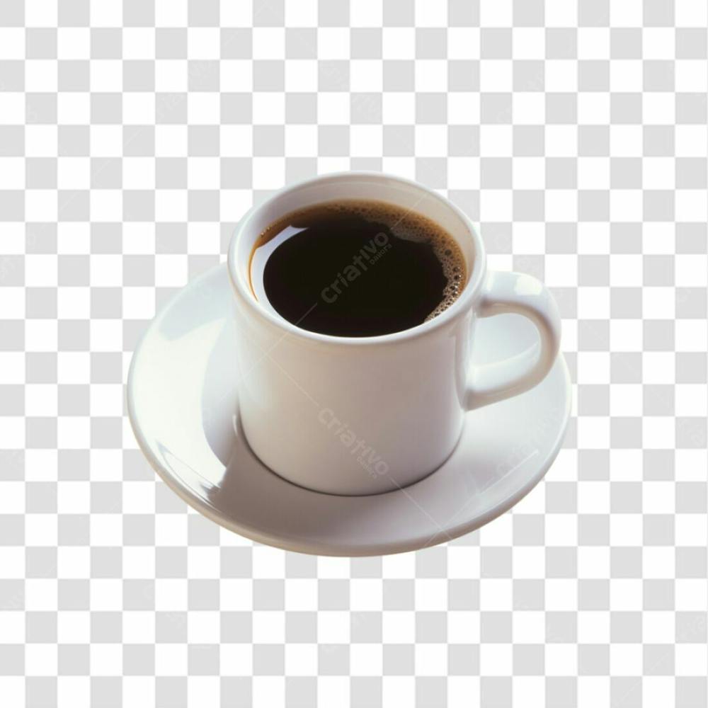 Baixe De Graça Xícara Branca Com Café Preto Em Alta Qualidade