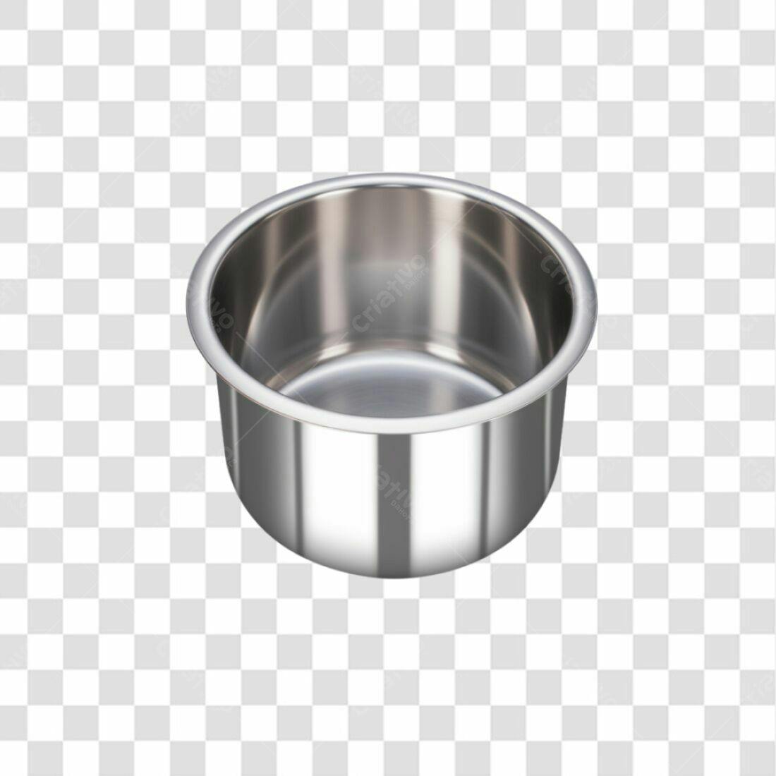Icone de panela de aço inox PNG com fundo transparente