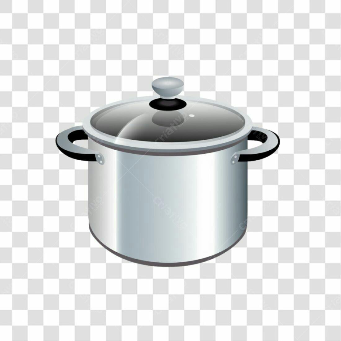 Icone de panela de aço inox PNG com fundo transparente