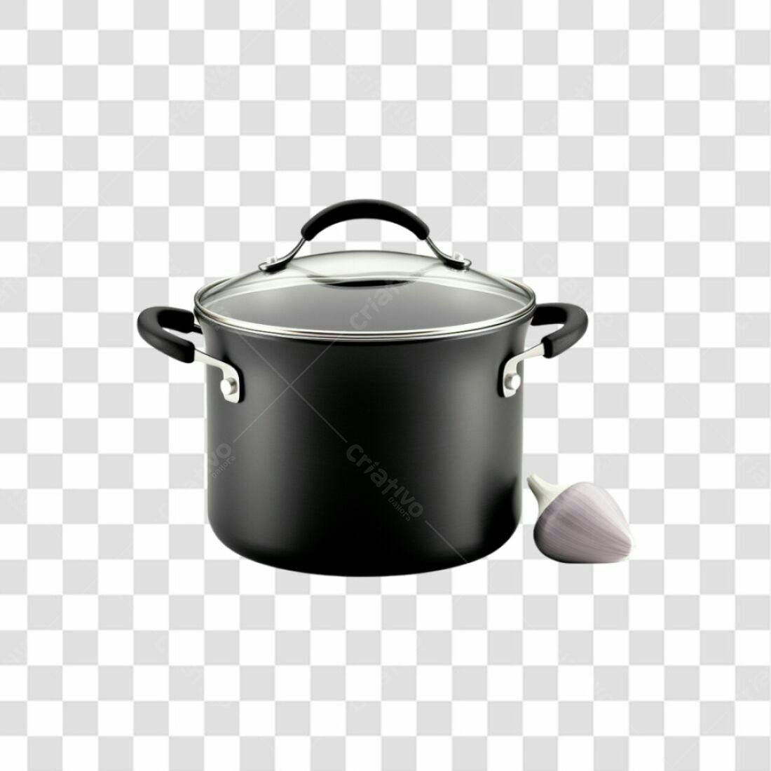 Icone de panela preta PNG com fundo transparente