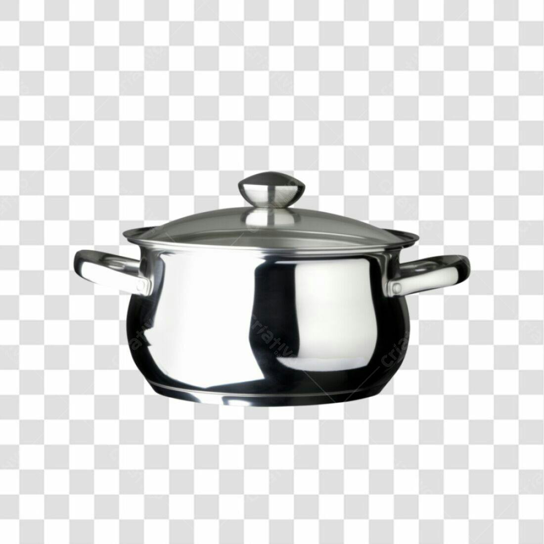 Icone de panela de aço inox PNG com fundo transparente
