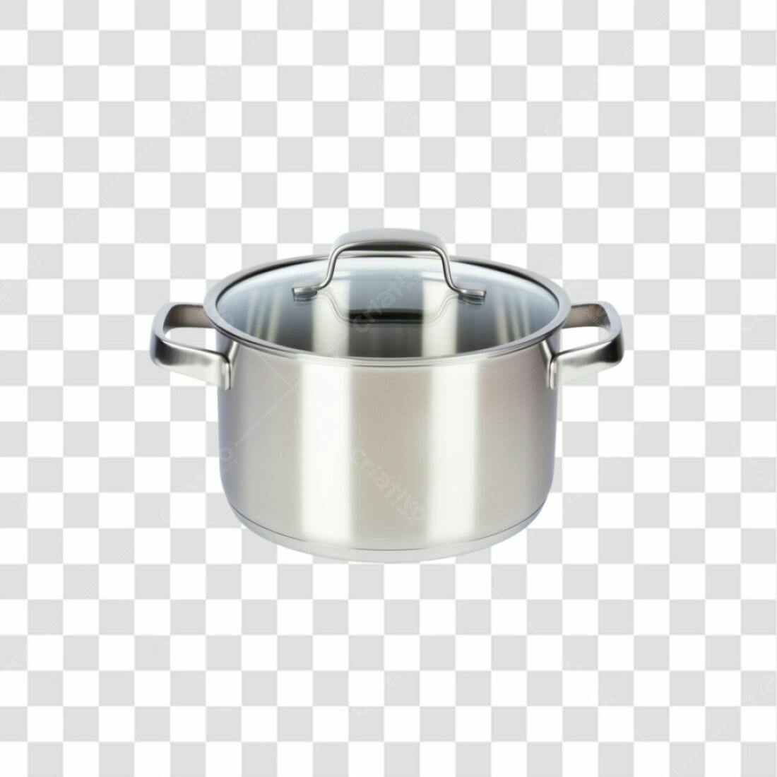 Icone de panela de aço inox PNG com fundo transparente