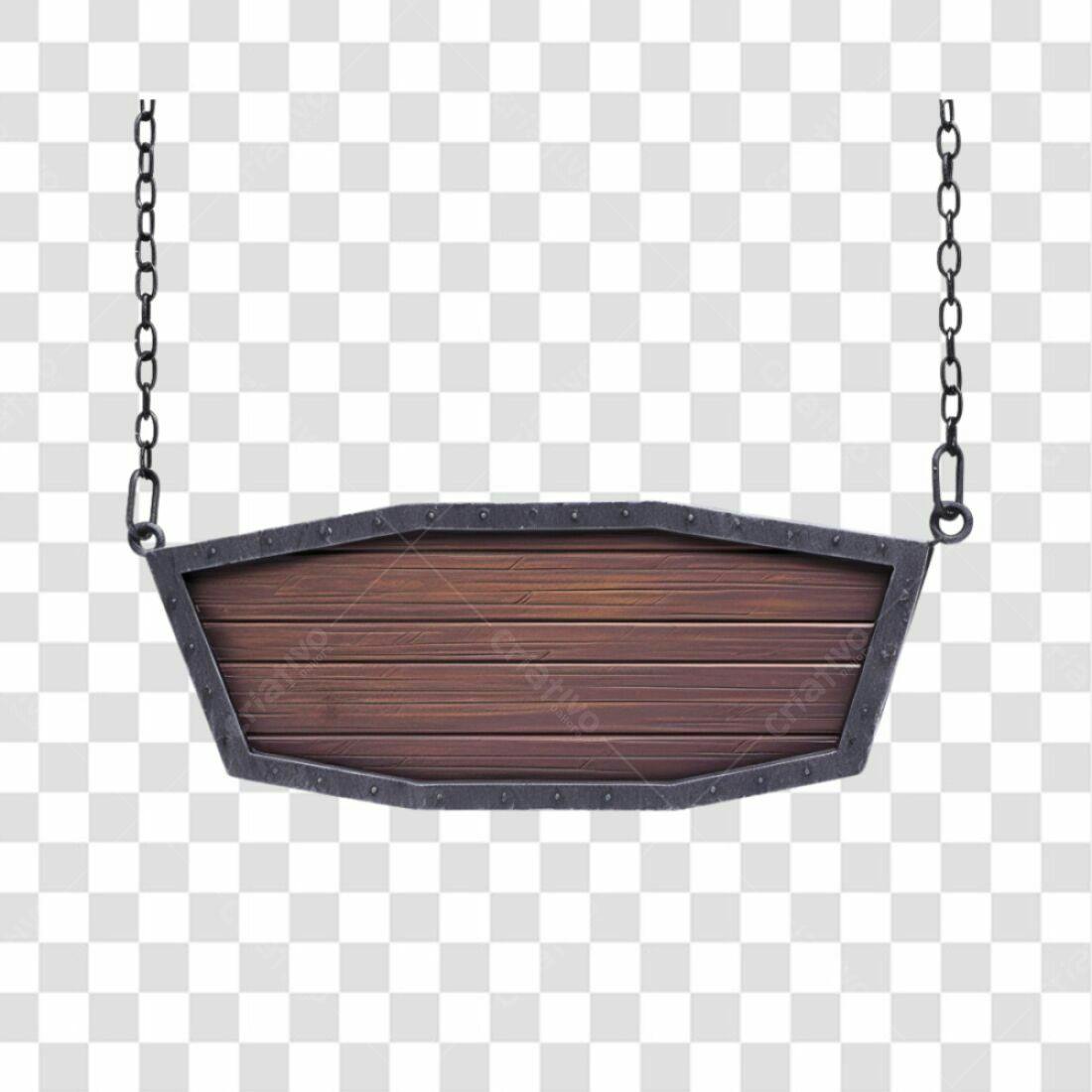 Placa de Madeira PNG com fundo transparente
