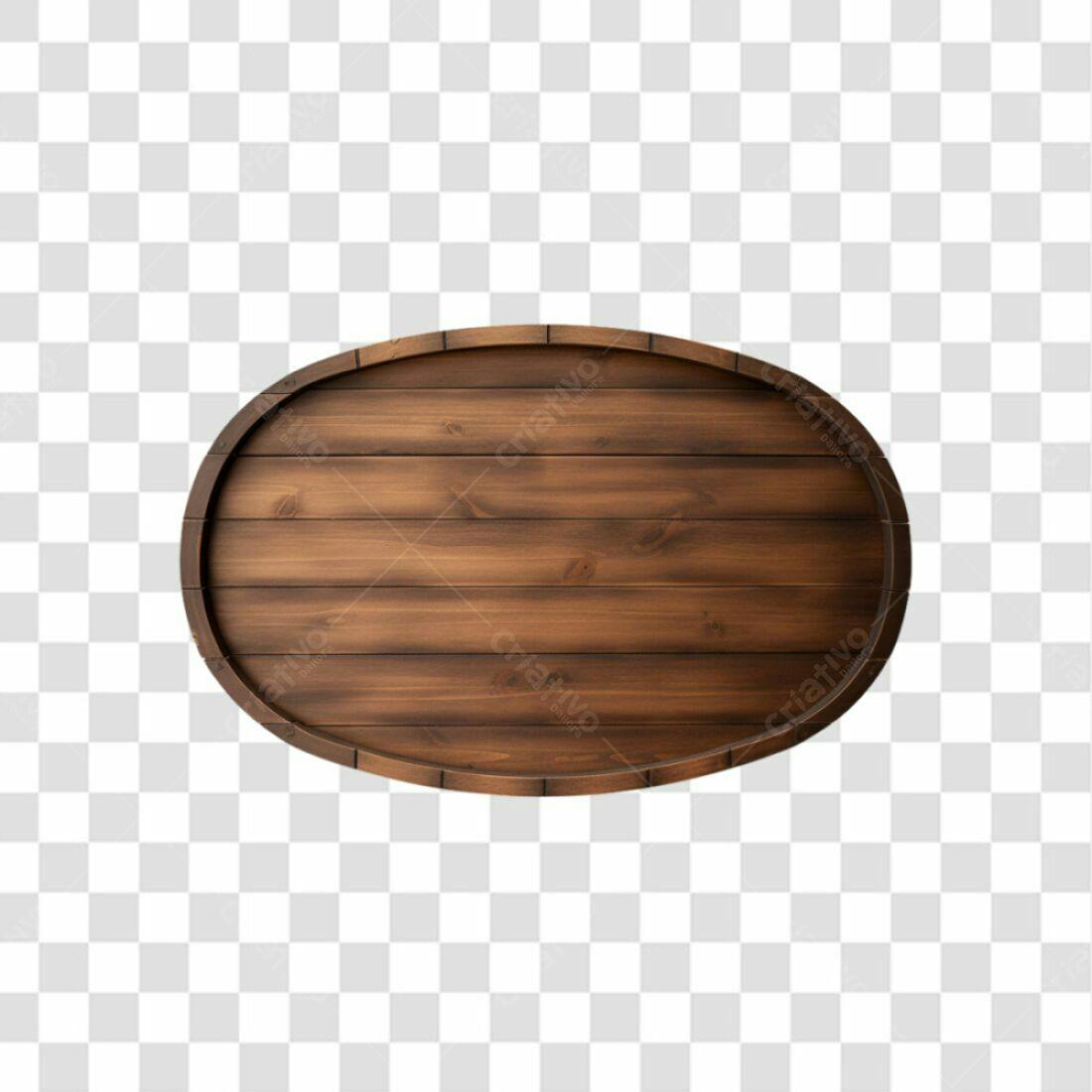 Placa de Madeira Oval PNG com fundo transparente