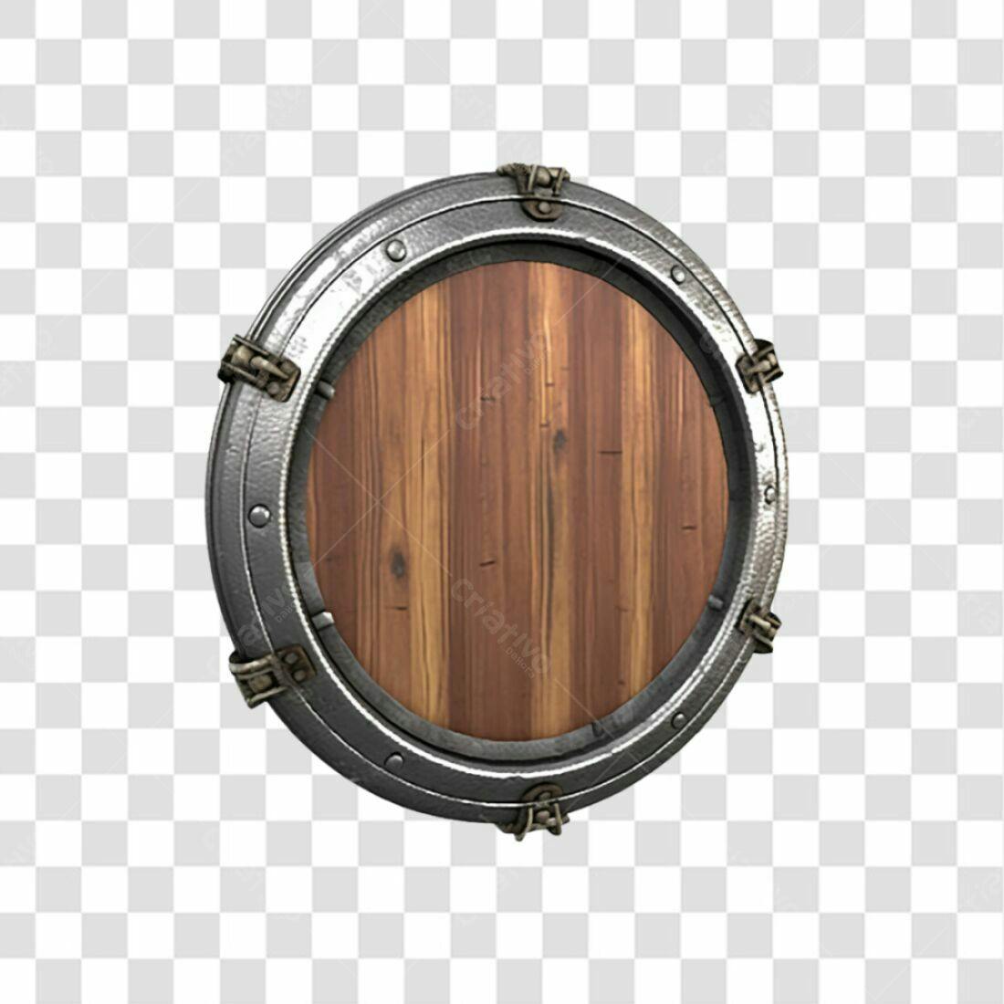 Selo Madeira e Metal PNG com fundo transparente