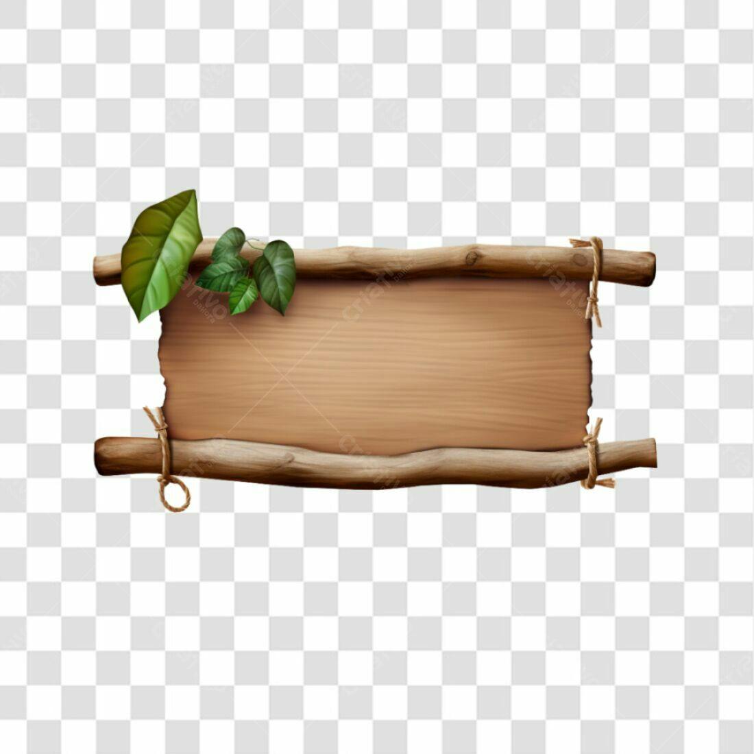 Banner de madeira PNG com fundo transparente