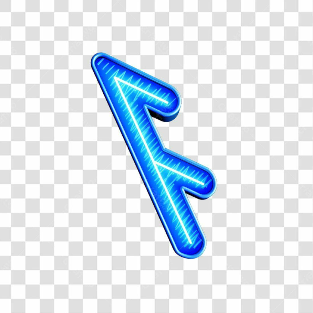 Ícone Seta Neon Azul PNG com fundo transparente