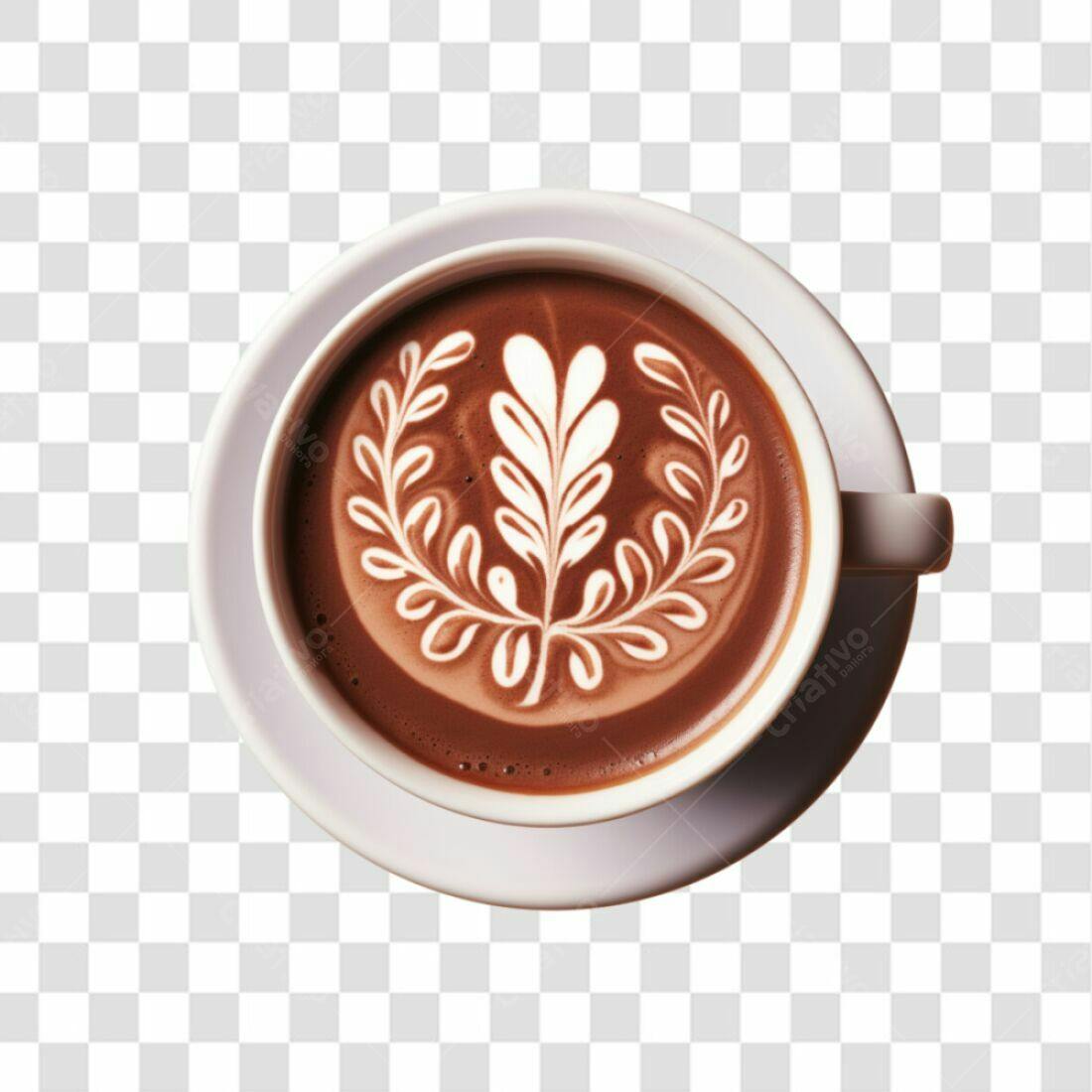 Icone Café com Arte Latte PNG com fundo transparente