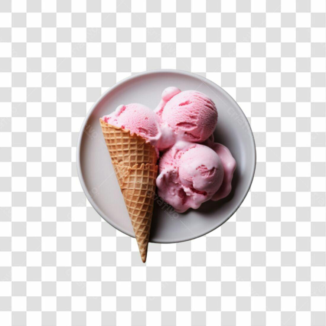 Icone Sorvete Rosa PNG com fundo transparente