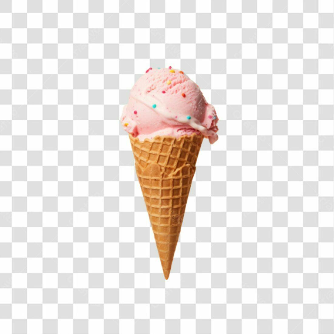 Icone Sorvete Rosa PNG com fundo transparente