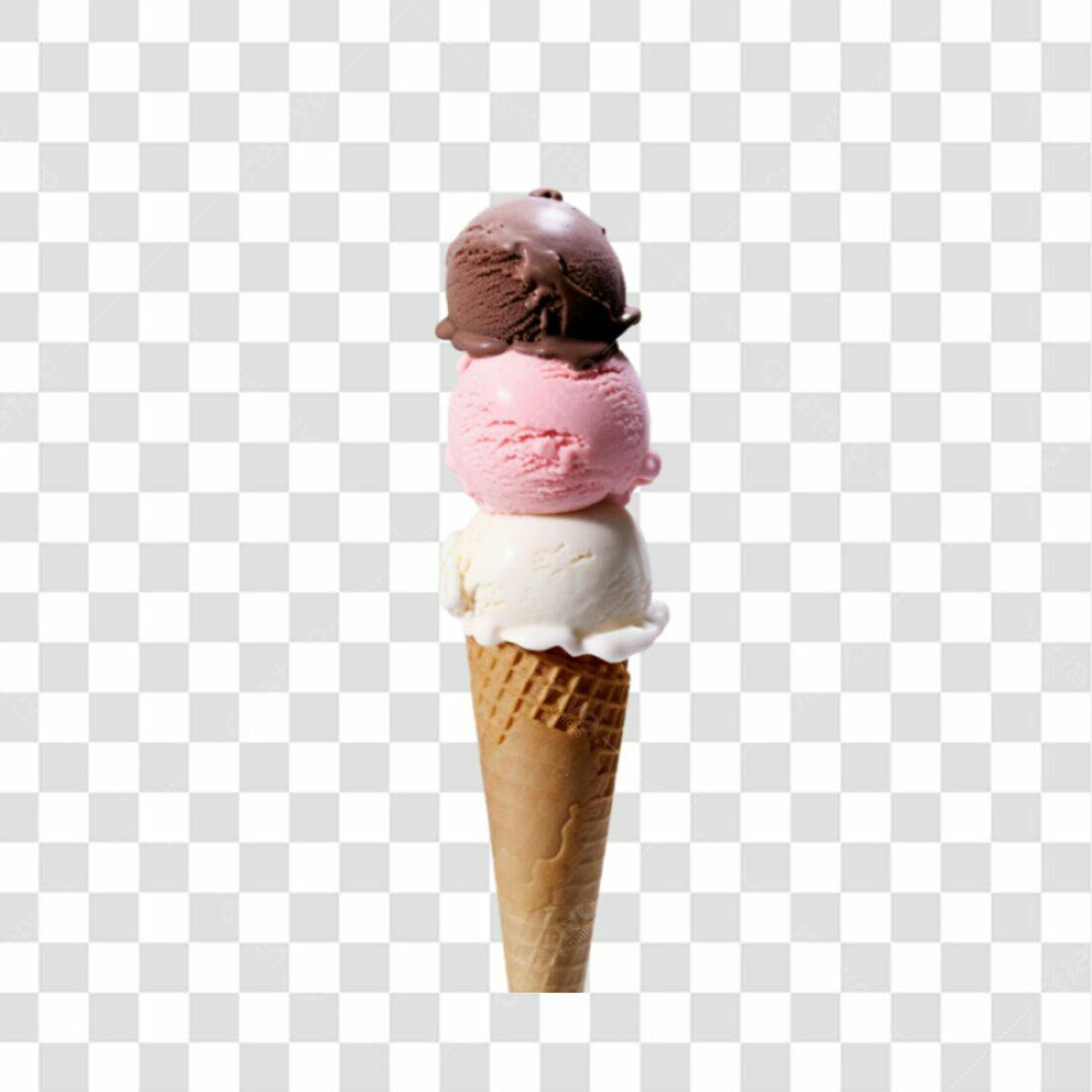 Icone Sorvete Três Bolas PNG com fundo transparente