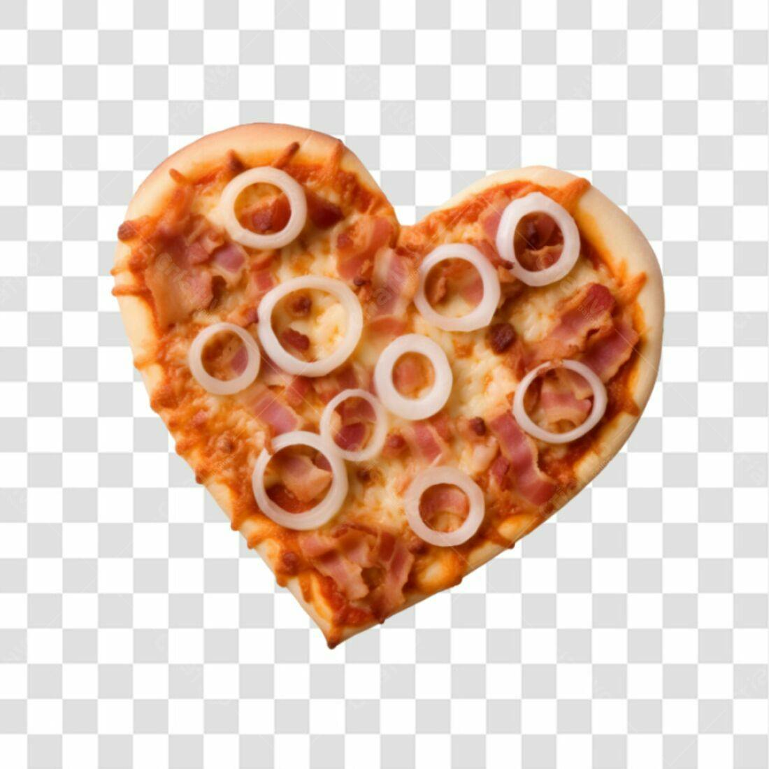 Imagem Pizza em Formato de Coração PNG com fundo transparente